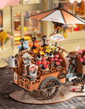 Blossom Cart 3D Wooden Puzzle, rear view