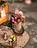 Blossom Cart 3D Wooden Puzzle, close-up detail