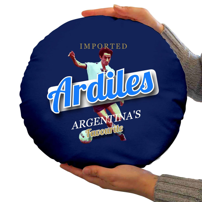 Totts Ardiles - Football Legends - Circle Cushion 14 collectible from https://britishmade.gifts/