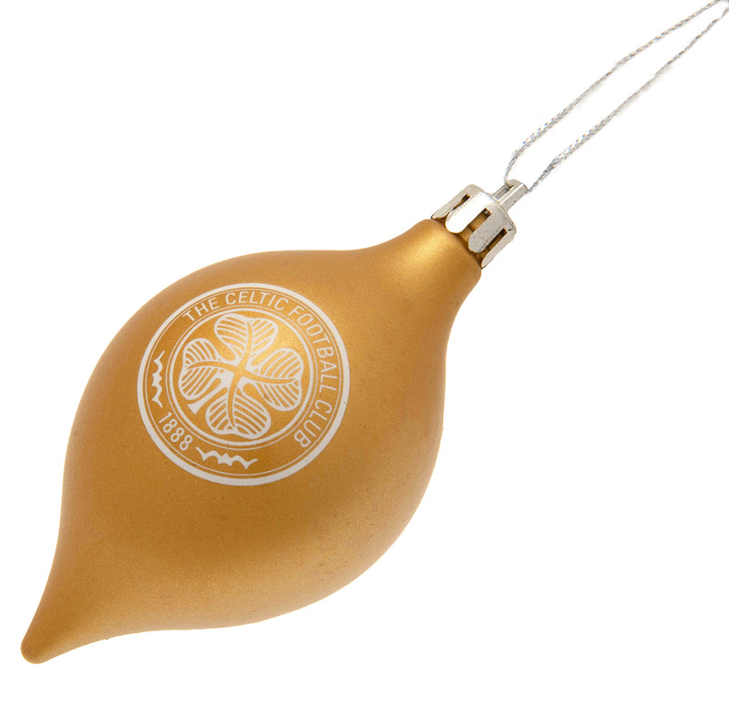 Celtic FC 3pk Vintage Baubles, close-up detail