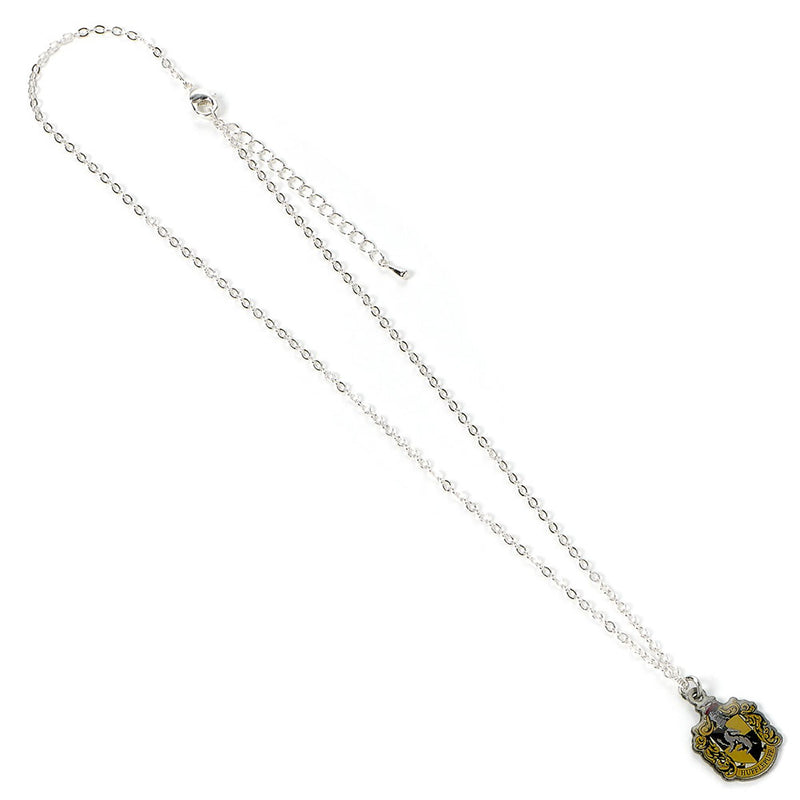 Harry Potter Silver Plated Hufflepuff Necklace, side angle