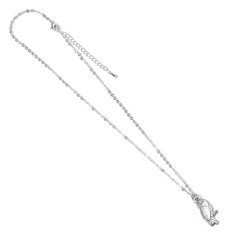 Harry Potter Silver Plated Hedwig Owl Necklace, side angle