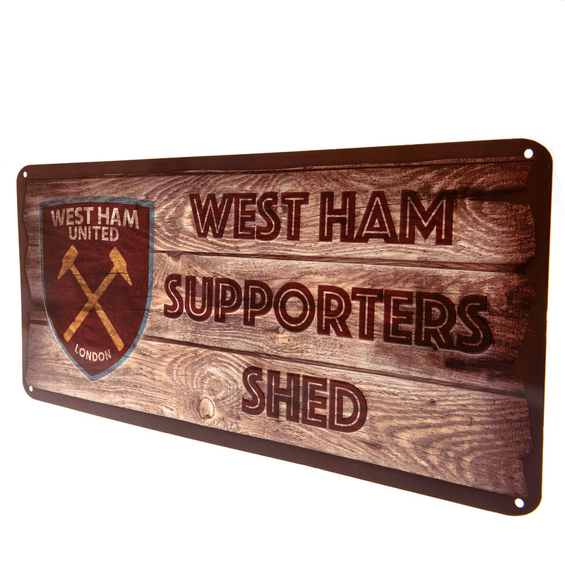 West Ham United FC Shed Sign, side angle