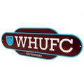 West Ham United FC Colour Retro Sign, side angle