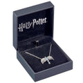 Harry Potter Sterling Silver Diadem Crystal Necklace, side angle