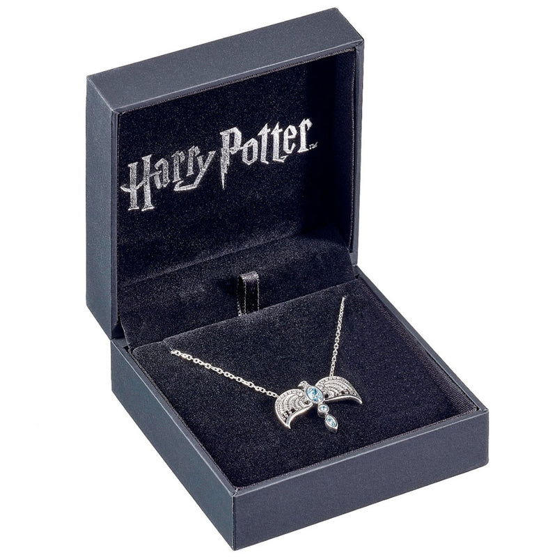 Harry Potter Sterling Silver Diadem Crystal Necklace, side angle