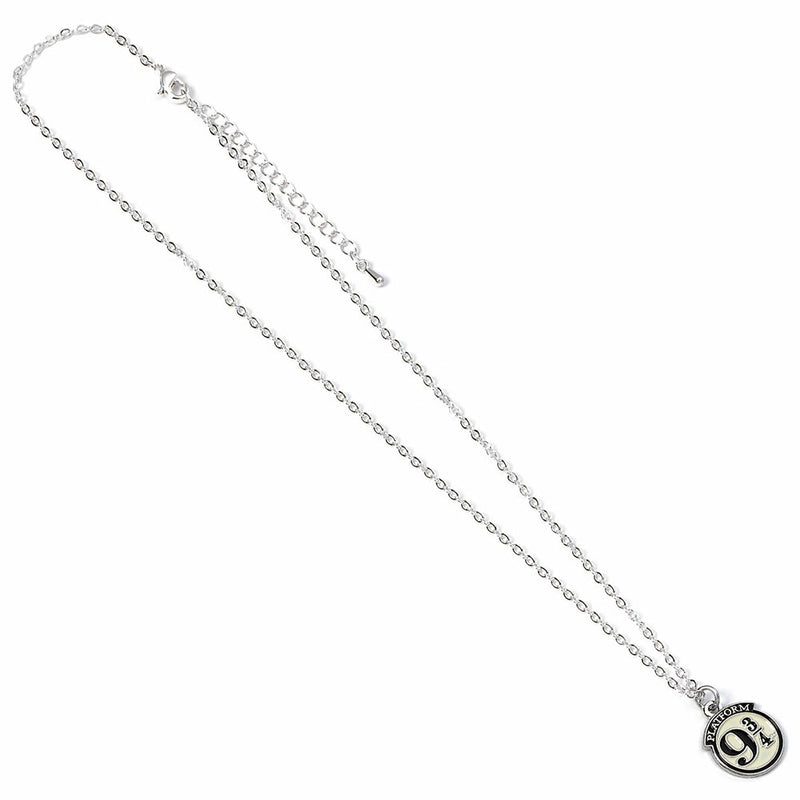 Harry Potter Silver Plated 9 & 3 Quarters Necklace, side angle