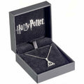Harry Potter Sterling Silver Deathly Hallows Crystal Necklace, close-up detail