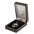 West Ham United FC Sterling Silver Pendant & Chain CR, side angle
