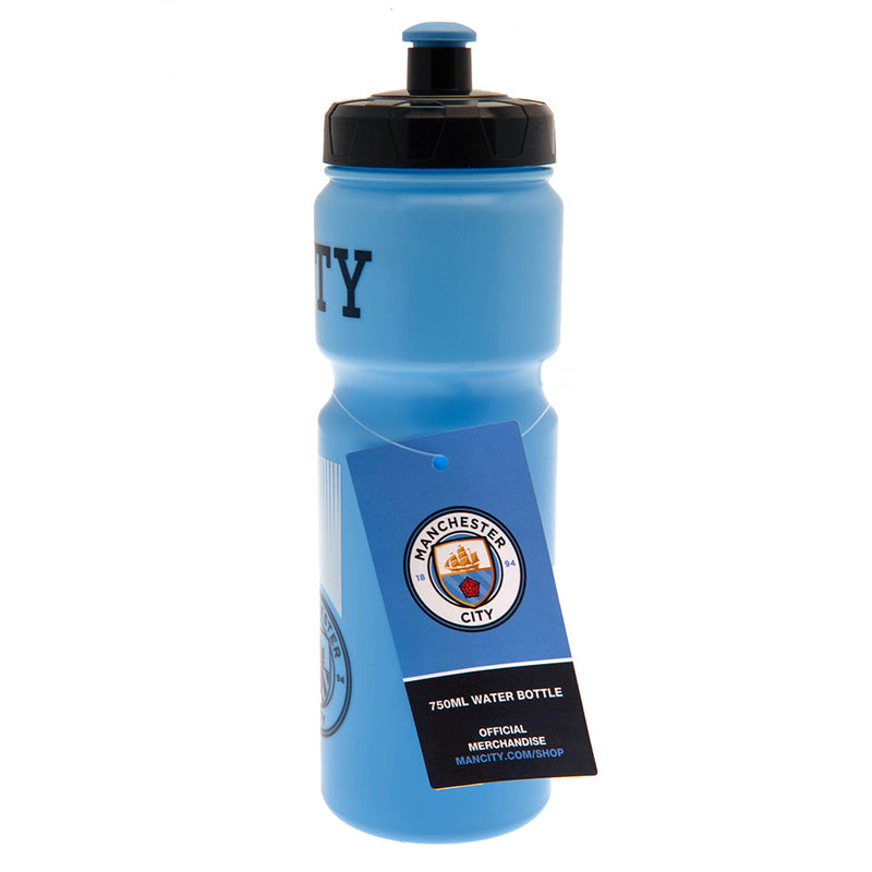 Manchester City FC Plastic Drinks Bottle, side angle