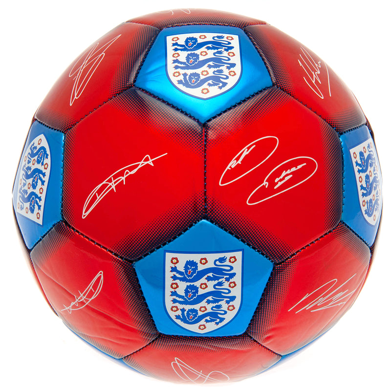 England FA Red & Blue Signature Football, side angle