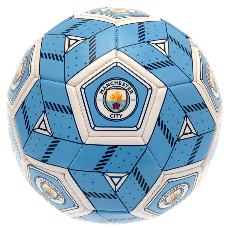 Manchester City FC Hex Size 3 Football, side angle