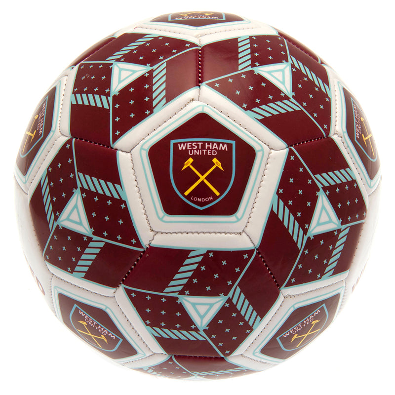 West Ham United FC Hex Size 3 Football, side angle