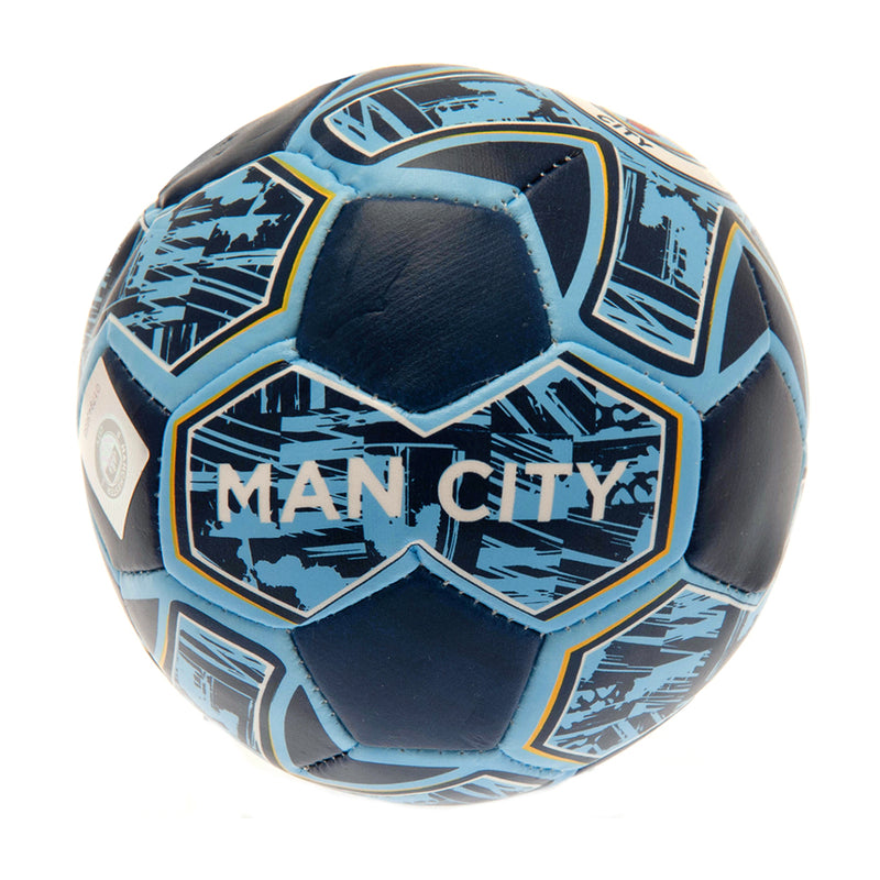 Manchester City FC 4 inch Soft Ball, side angle