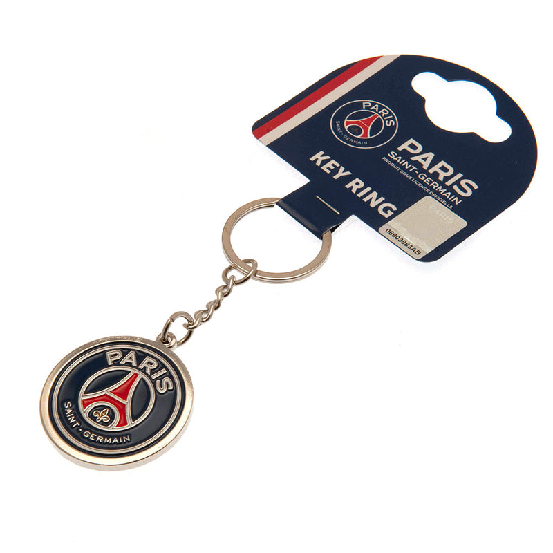 Paris Saint Germain FC Crest Keyring, side angle