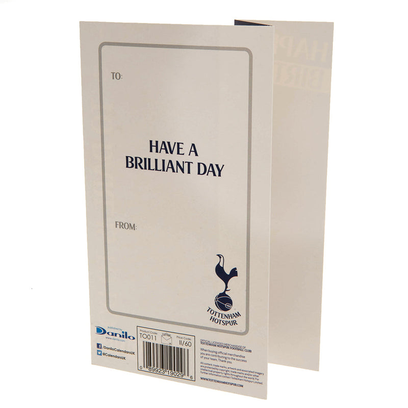 Tottenham Hotspur FC Spurs Birthday Card, side angle