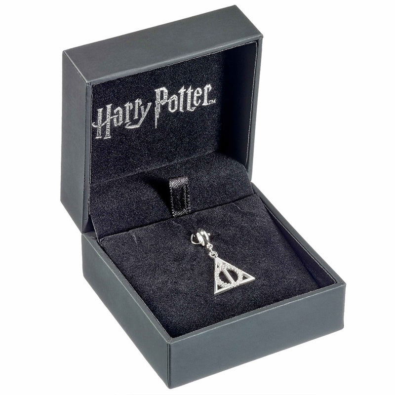 Harry Potter Sterling Silver Deathly Hallows Crystal Charm, alternate view