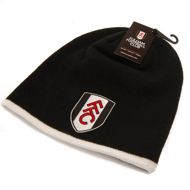Fulham FC Black Beanie, side angle