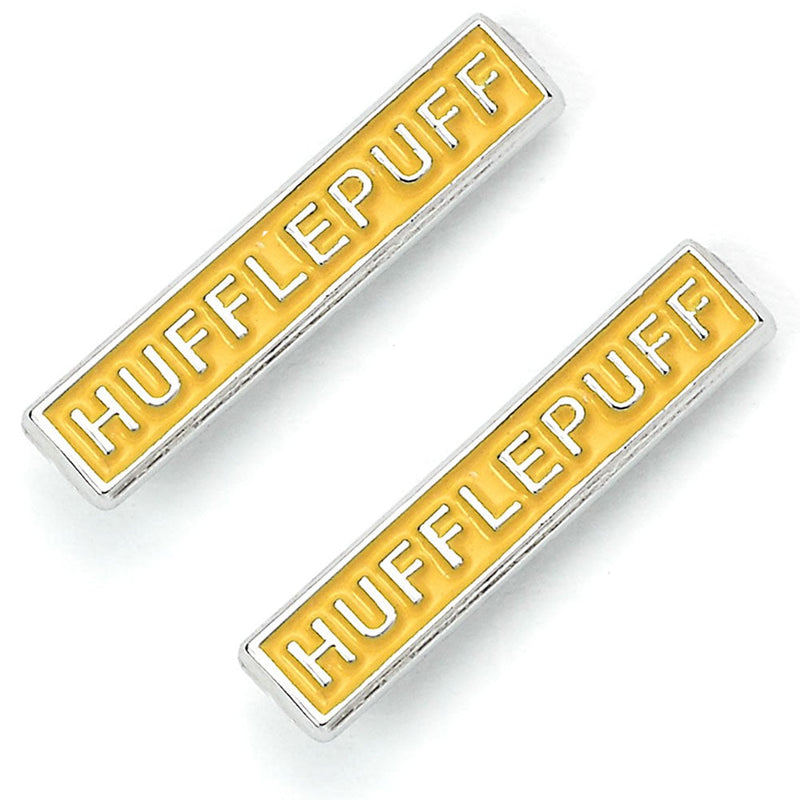 Harry Potter Silver Plated Earring Set Hufflepuff, side angle