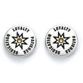 Harry Potter Silver Plated Earring Set Hufflepuff, close-up detail