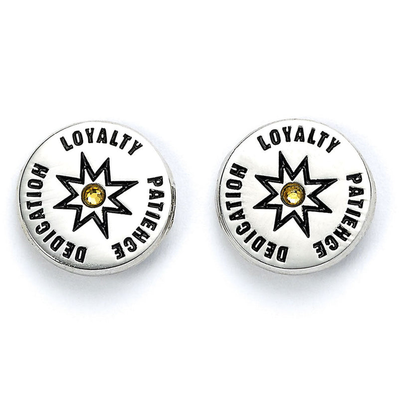 Harry Potter Silver Plated Earring Set Hufflepuff, close-up detail