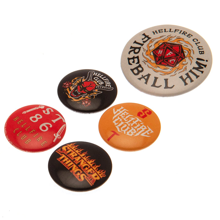 Stranger Things Hellfire Club Button Badge Set