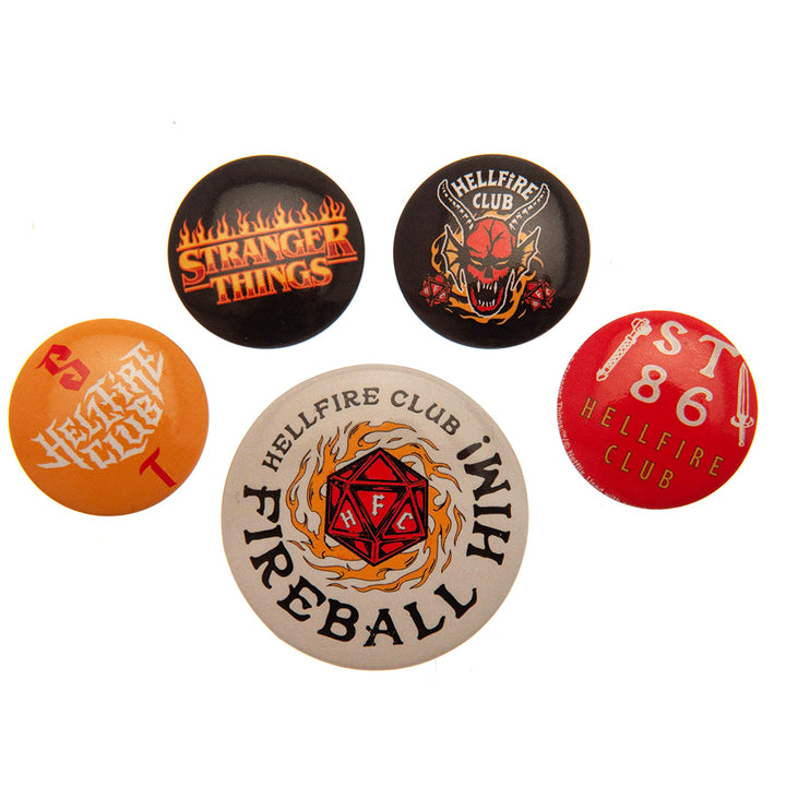 Stranger Things Hellfire Club Button Badge Set