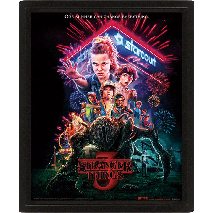 Stranger Things Summer Of 85 Framed 3D Picture