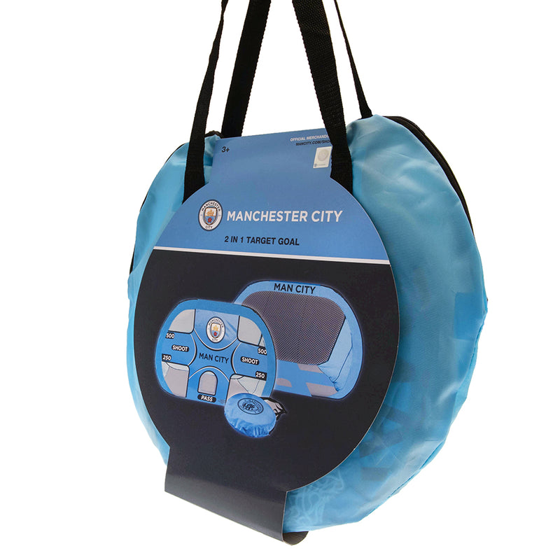 Manchester City FC Pop Up Target Goal, close-up detail