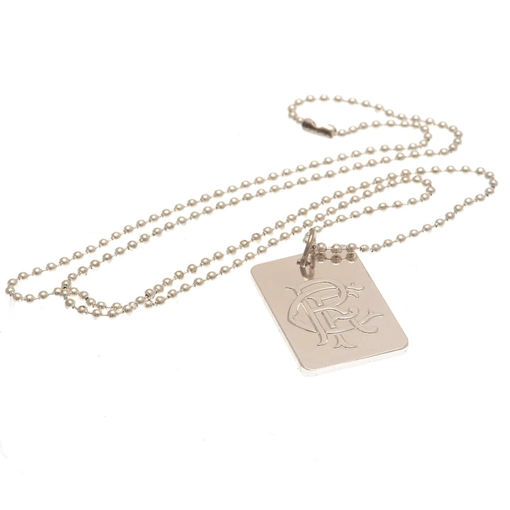 Rangers FC Silver Plated Dog Tag & Chain