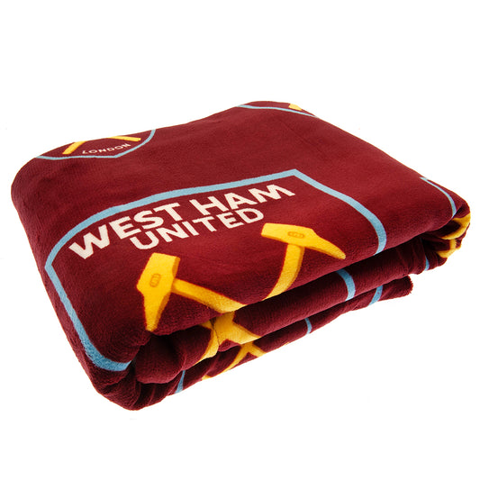 West Ham United FC Sherpa Fleece Blanket, alternate view
