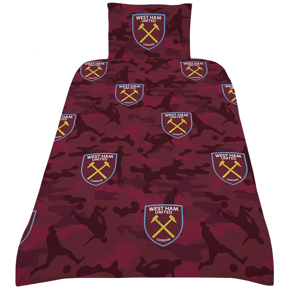 West Ham United FC Player Camo Single Duvet Set