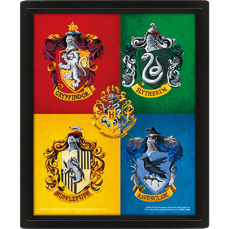Harry Potter Crests Framed 3D Picture, alternate view