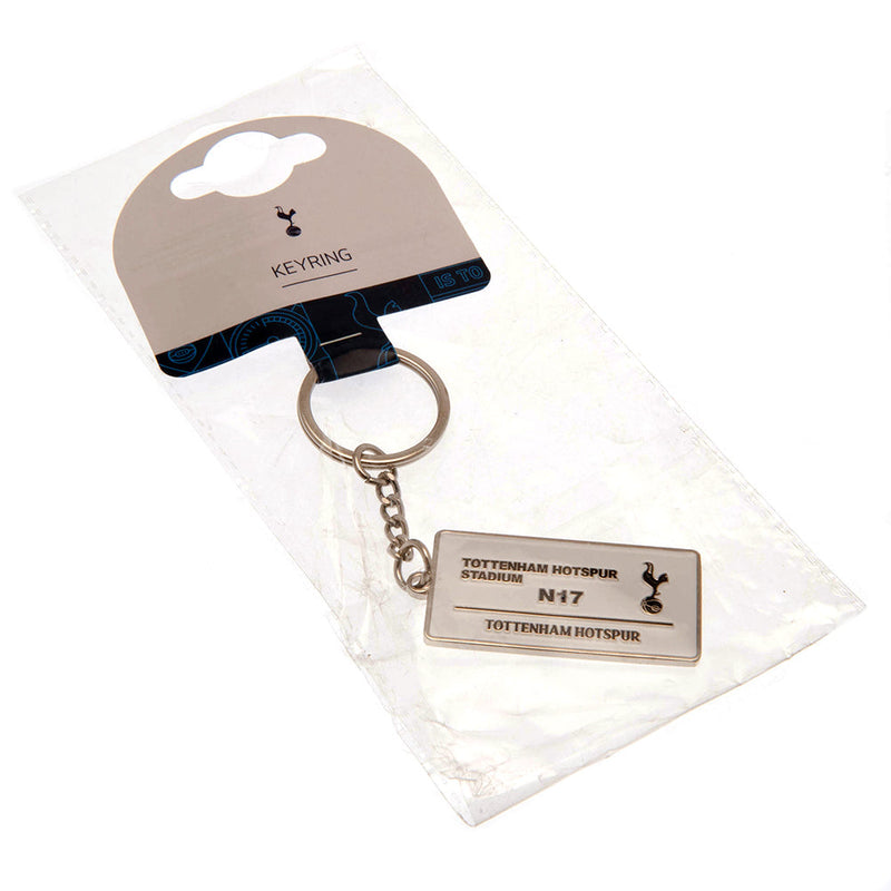 Tottenham Hotspur FC Embossed Street Sign Keyring, side angle