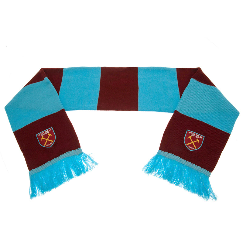 West Ham United FC Bar Scarf, side angle