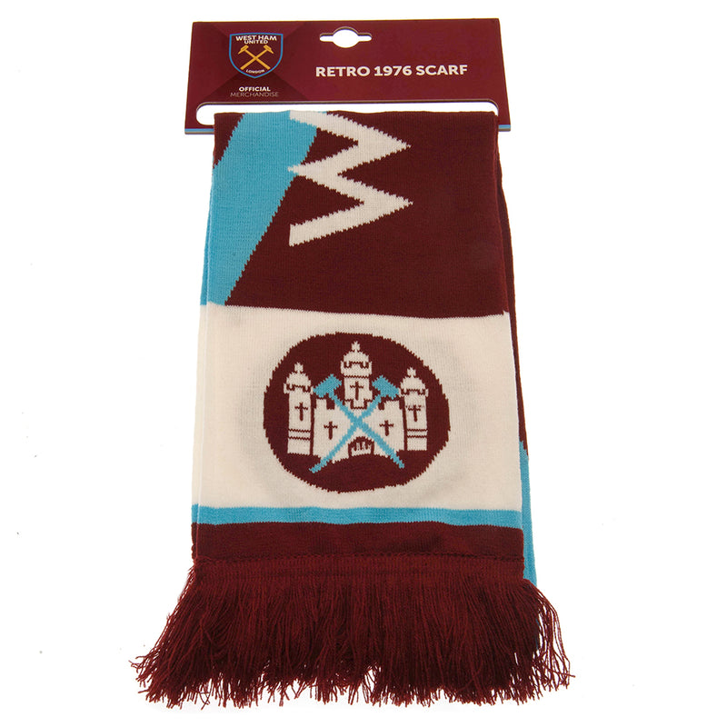 West Ham United FC Retro 1976 Scarf, close-up detail