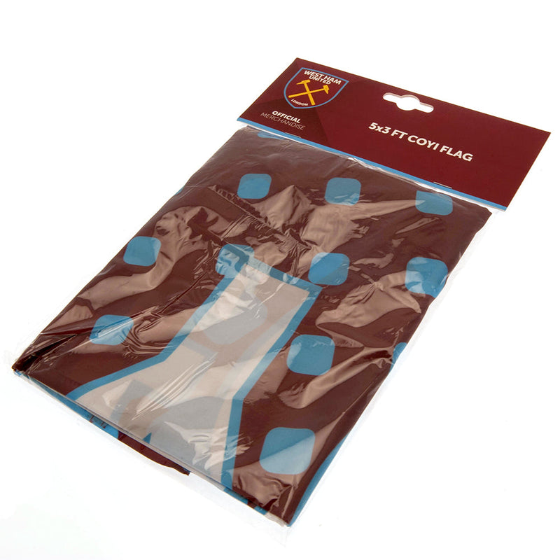 West Ham United FC COYI Flag, close-up detail