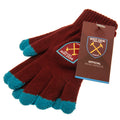 West Ham United FC Touchscreen Knitted Gloves Adults, side angle