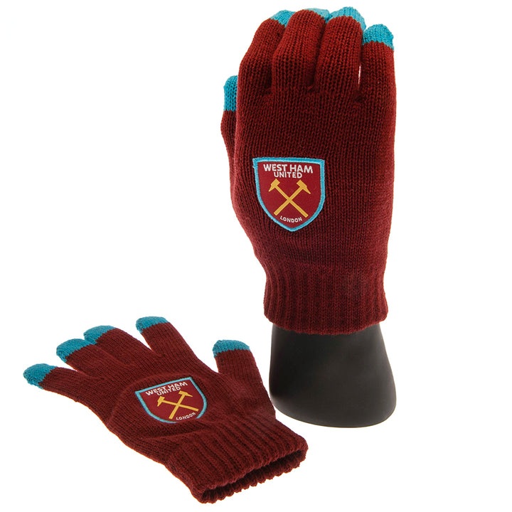 West Ham United FC Touchscreen Adults Knitted Gloves