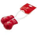 Liverpool FC Red Mini Boxing Gloves, side angle