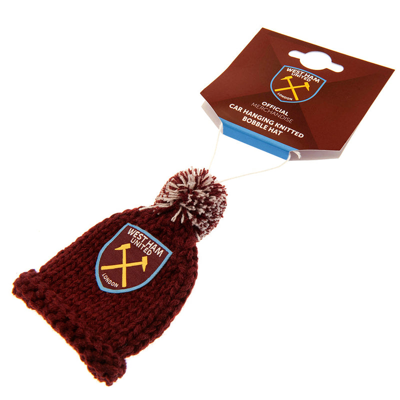 West Ham United FC Hanging Bobble Hat, side angle