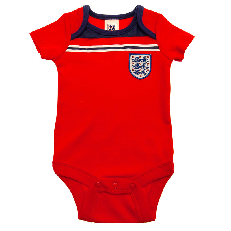 England FA 2 Pack Bodysuit 82 Retro 3-6 Mths, side angle