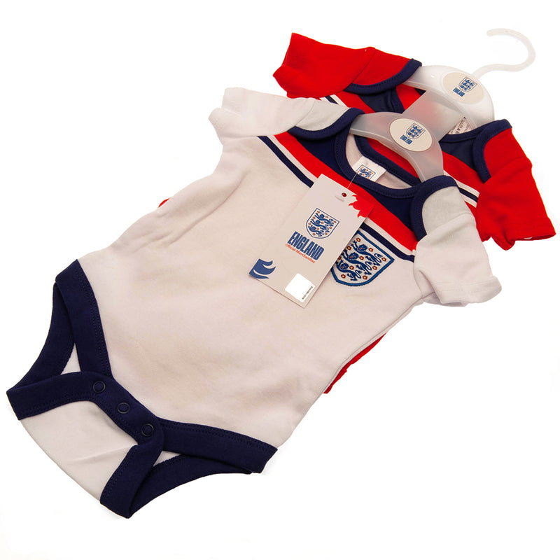 England FA 2 Pack Bodysuit 82 Retro 9-12 Mths, close-up detail