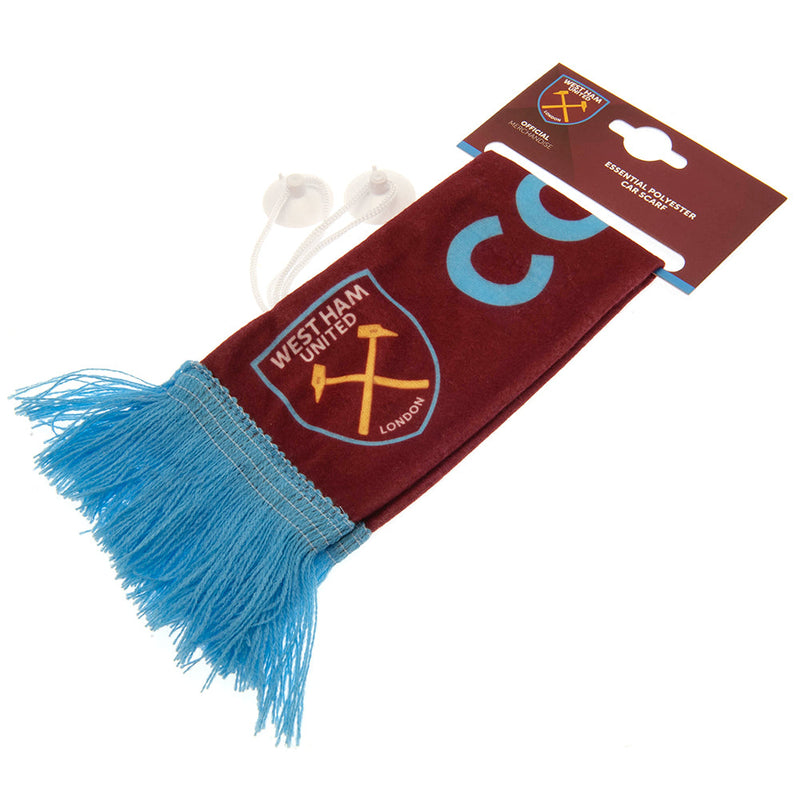 West Ham United FC Mini Car Scarf, side angle