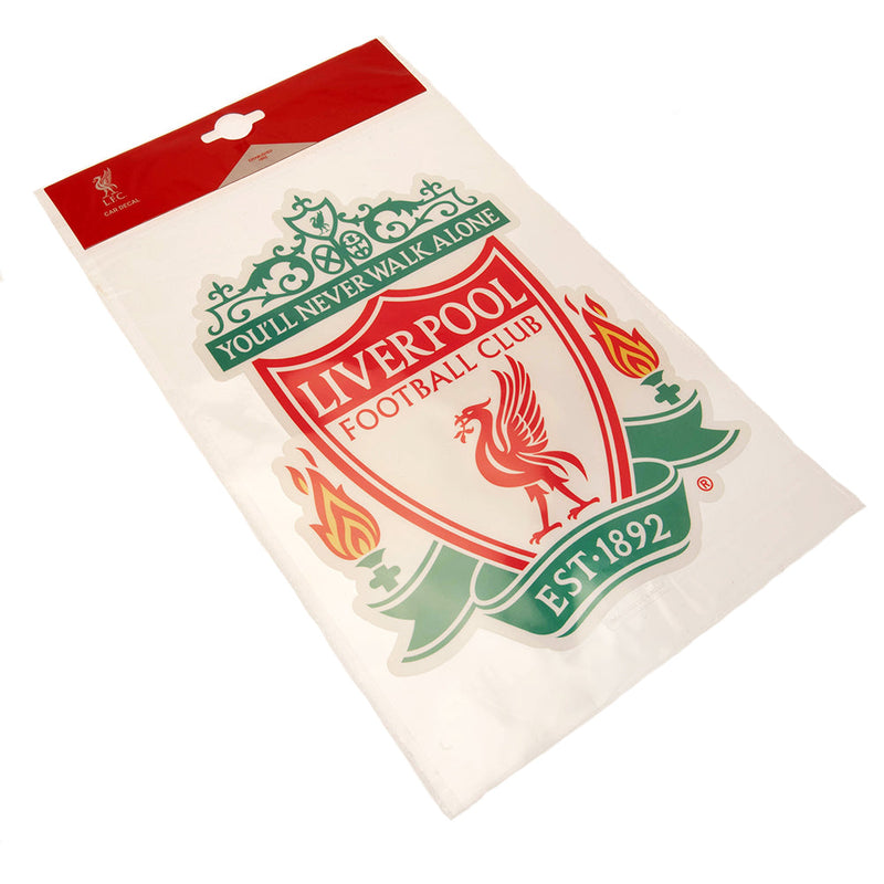 Liverpool FC Crest A4 Car Decal, side angle