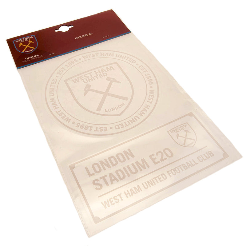 West Ham United FC 2-Pack A4 Car Decal, side angle