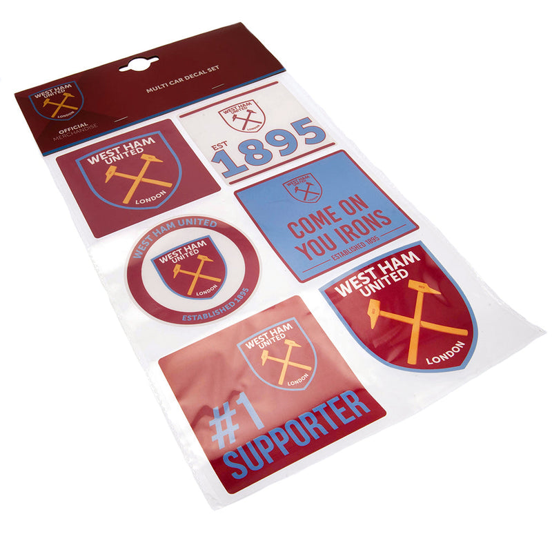 West Ham United FC Car Decal Set, side angle