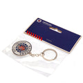 Rangers FC Ready Crest Keyring, side angle