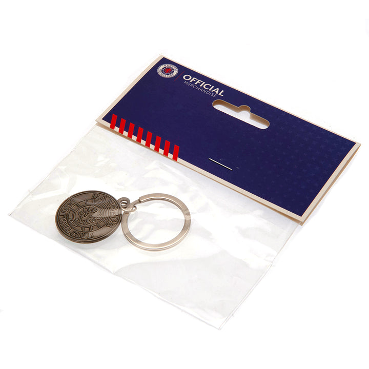 Rangers FC Antique Silver Ready Crest Keyring