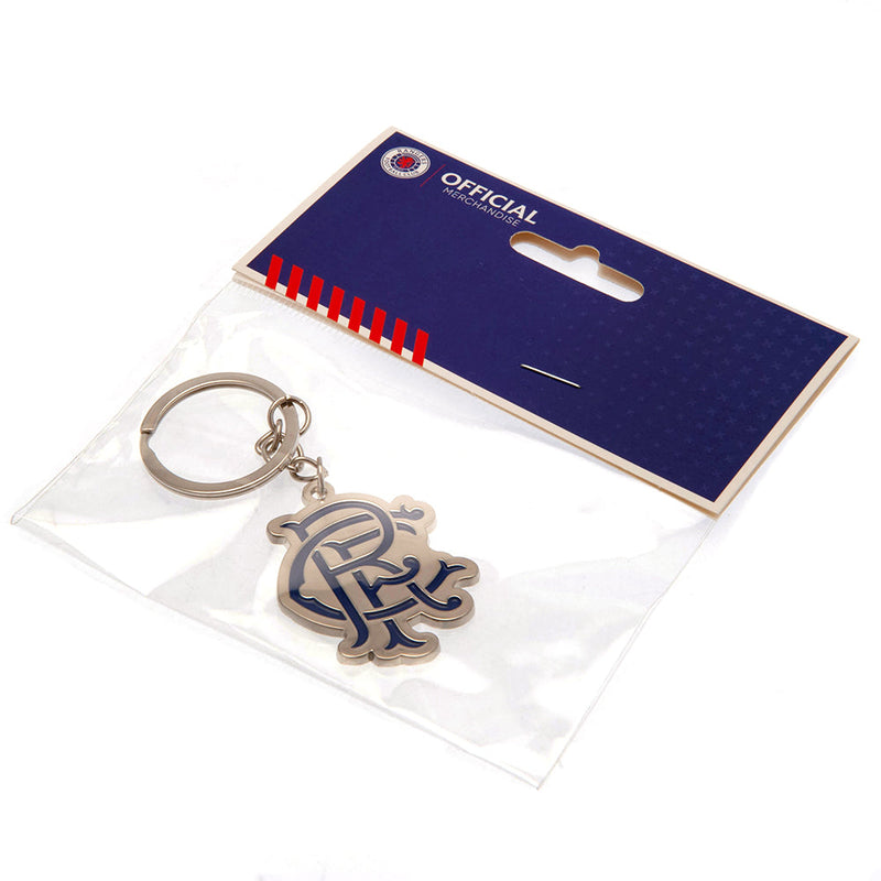 Rangers FC Scroll Crest Keyring, side angle